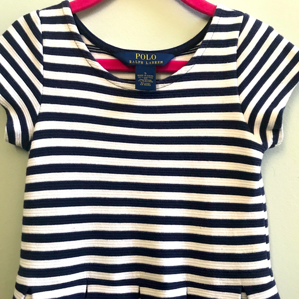 Ralph Lauren white and blue striped dress, size 5. - Picture 3 of 7